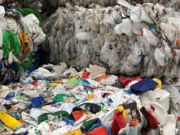 Bales of plastics at a MRF