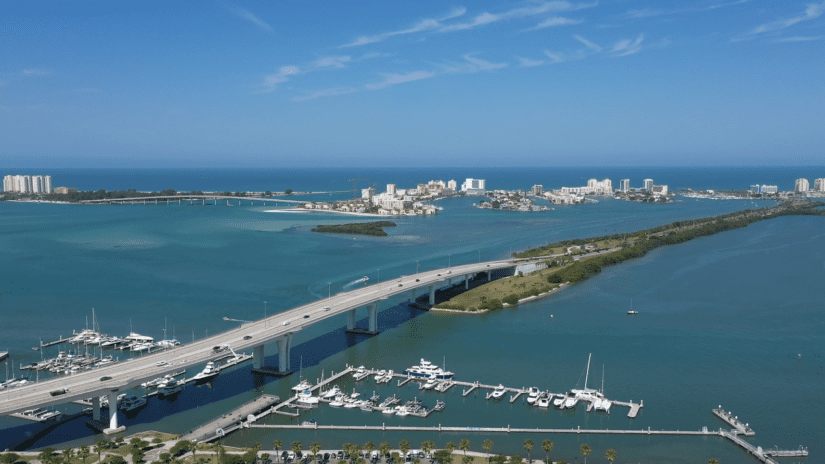 Aerial view of Clearwater Beach